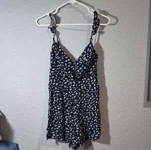 Trixxi Navy and White Floral Romper